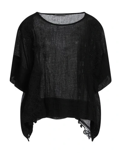 Shop Maurizio Woman Top Black Size M Linen, Rayon, Polyamide