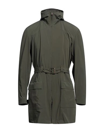 Shop Kired Man Coat Military Green Size 38 Polyamide, Elastane