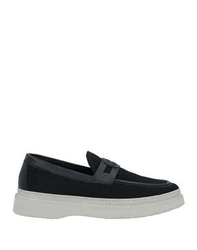 Shop Baldinini Man Loafers Black Size 7 Calfskin, Textile Fibers