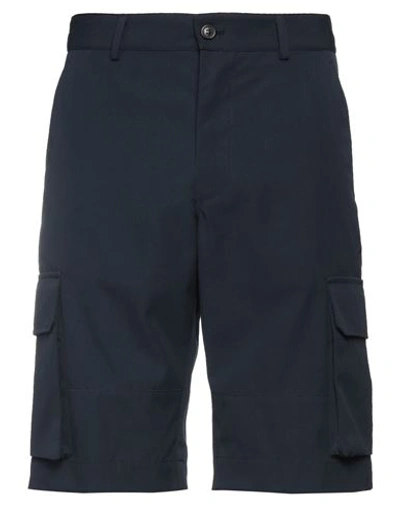 Shop Mauro Grifoni Grifoni Man Shorts & Bermuda Shorts Midnight Blue Size 36 Polyester, Cotton