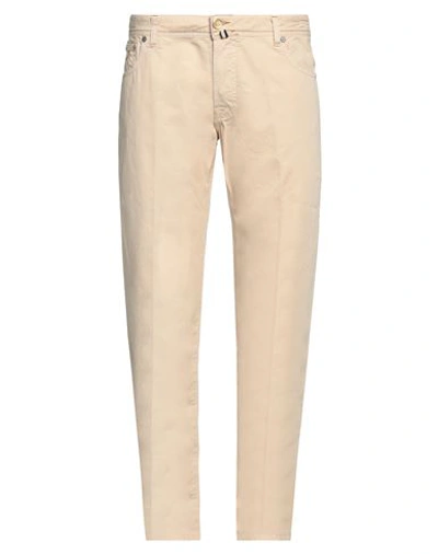 Shop Jacob Cohёn Man Pants Beige Size 40 Cotton