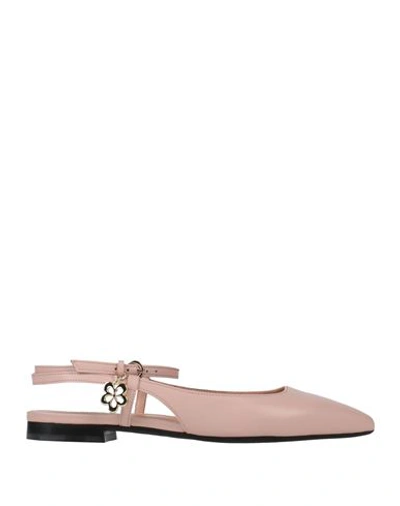 Shop Pollini Woman Ballet Flats Blush Size 5 Leather In Pink