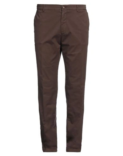 Shop Berwich Man Pants Cocoa Size 42 Cotton, Elastane In Brown
