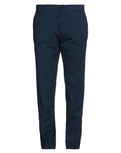 Shop Berwich Man Pants Navy Blue Size 40 Cotton, Elastane