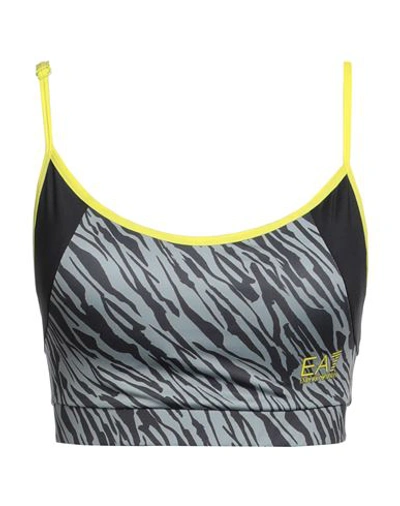 Ea7 Woman Top Lead Size L Polyester, Elastane In Grey