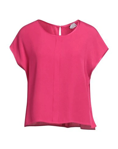 Shop Sfizio Woman Top Fuchsia Size 8 Acetate, Viscose In Pink
