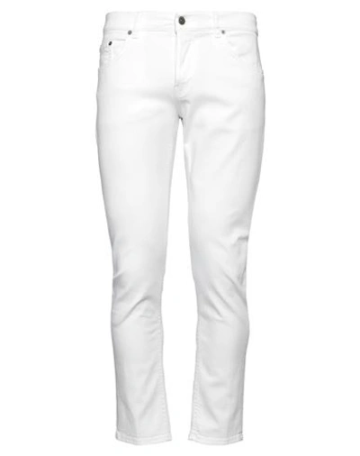 Shop Dondup Man Jeans White Size 33 Cotton, Elastomultiester, Elastane