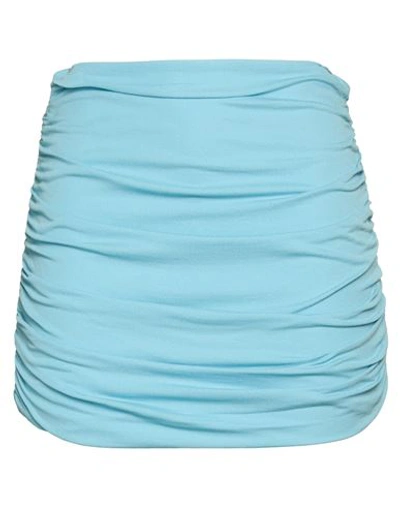 Shop Tory Burch Woman Mini Skirt Sky Blue Size M Viscose