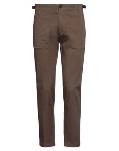 Shop Mauro Grifoni Grifoni Man Pants Brown Size 30 Cotton, Elastane