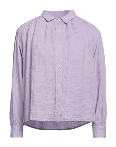 Shop Masscob Woman Shirt Lilac Size L Cotton In Purple