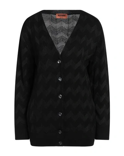 Shop Missoni Woman Cardigan Black Size 10 Wool, Viscose, Polyamide