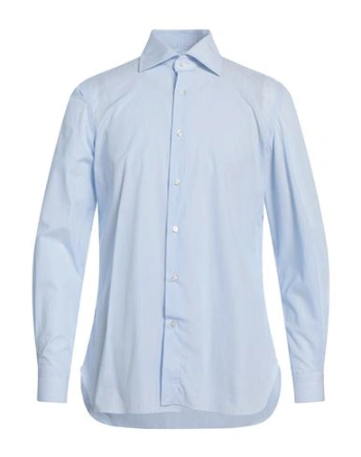 Shop Sartorio Man Shirt Sky Blue Size 16 Cotton