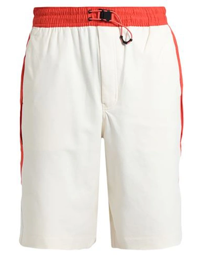 Shop Y-3 Man Shorts & Bermuda Shorts Ivory Size L Organic Cotton, Polyamide, Elastane In White