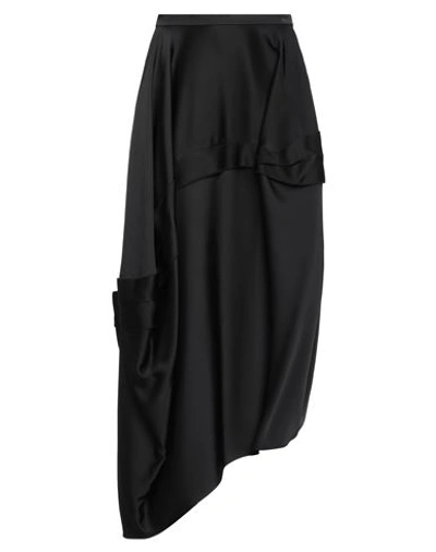 Shop Alexander Mcqueen Woman Midi Skirt Black Size 6 Viscose, Silk