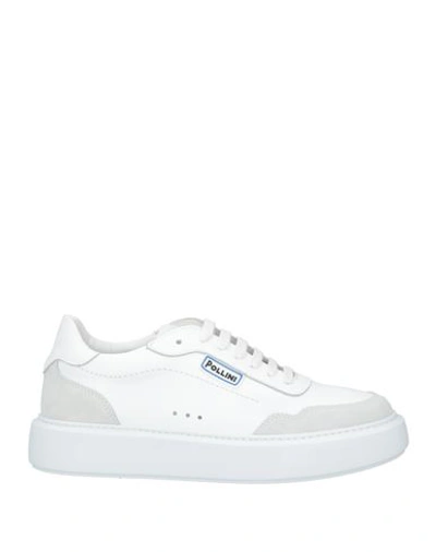 Shop Pollini Man Sneakers White Size 8 Leather