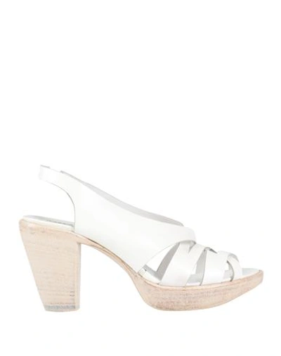 Shop Rocco P . Woman Sandals White Size 5.5 Leather