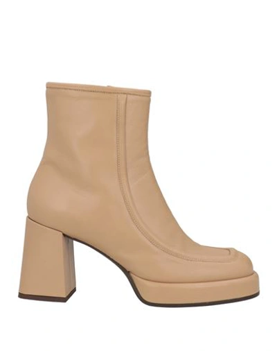 Shop Naif Woman Ankle Boots Beige Size 8 Leather