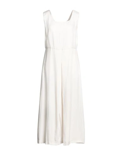 Shop Diana Gallesi Woman Midi Dress Ivory Size 10 Viscose, Linen In White