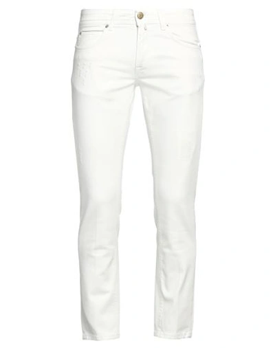 Shop Blu Briglia 1949 Man Jeans Off White Size 32w-30l Cotton, Elastane