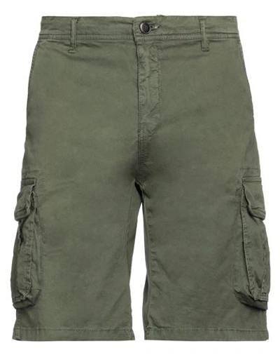 Shop Avignon Man Shorts & Bermuda Shorts Military Green Size 30 Cotton, Elastane