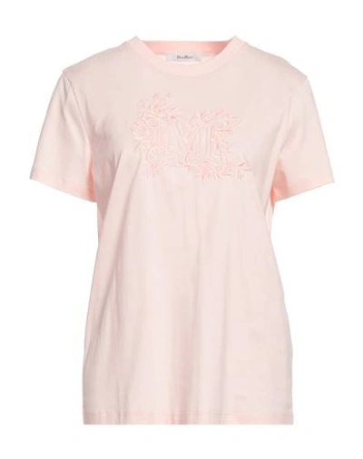 Shop Max Mara Woman T-shirt Light Pink Size M Cotton