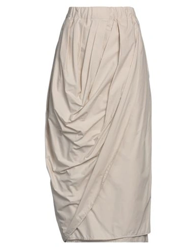 Shop Collection Privèe Collection Privēe? Woman Midi Skirt Beige Size 10 Cotton