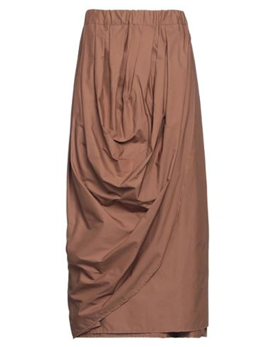 Shop Collection Privèe Collection Privēe? Woman Midi Skirt Brown Size 6 Cotton