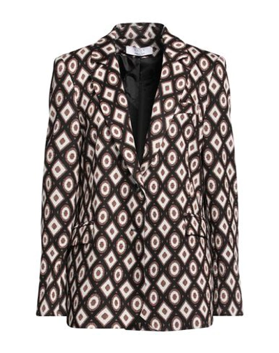 Shop Kaos Woman Blazer Black Size 8 Viscose, Lurex, Polyester, Elastane