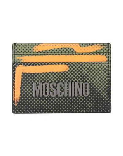 Shop Moschino Man Document Holder Dark Green Size - Leather