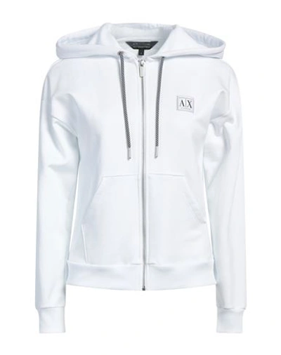 Shop Armani Exchange Woman Sweatshirt White Size L Cotton