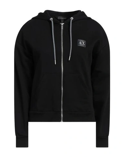 Shop Armani Exchange Woman Sweatshirt Black Size Xs Cotton