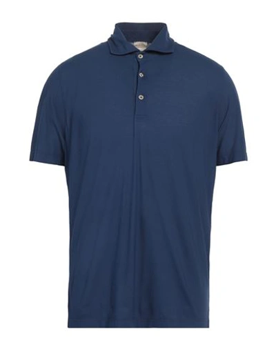 Shop H953 Man Polo Shirt Navy Blue Size 42 Cotton