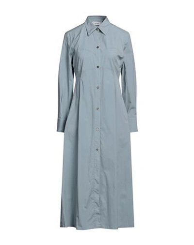Shop Aglini Woman Midi Dress Sky Blue Size 4 Cotton, Elastane