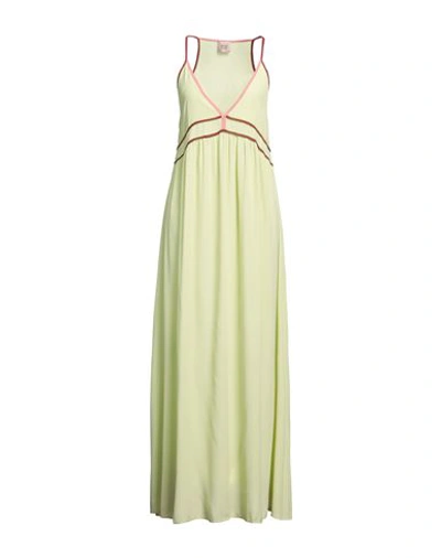 Shop Même Road Woman Maxi Dress Light Green Size 10 Acetate, Silk