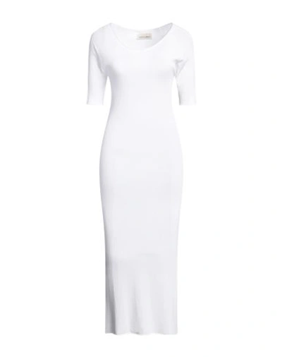 Shop Carta Libera Woman Midi Dress White Size 1 Viscose, Polyamide