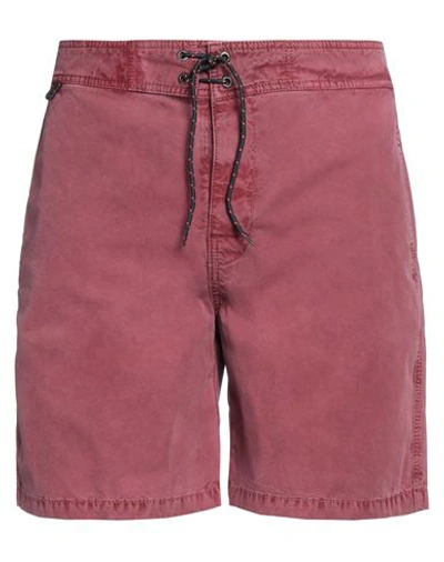 Shop Sundek Man Shorts & Bermuda Shorts Garnet Size 32 Cotton In Red
