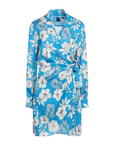 Shop Pinko Woman Mini Dress Azure Size 12 Polyester In Blue