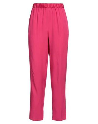 Shop Sfizio Woman Pants Fuchsia Size 10 Acetate, Viscose In Pink