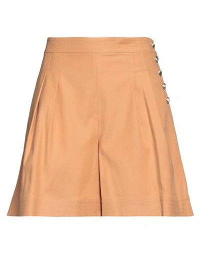 Shop I Blues Woman Shorts & Bermuda Shorts Camel Size 12 Lyocell, Cotton, Elastane In Beige