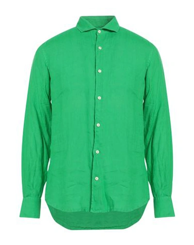 Shop Mc2 Saint Barth Man Shirt Green Size L Linen
