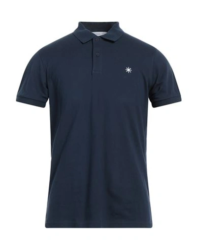 Shop Manuel Ritz Man Polo Shirt Navy Blue Size S Cotton, Elastane