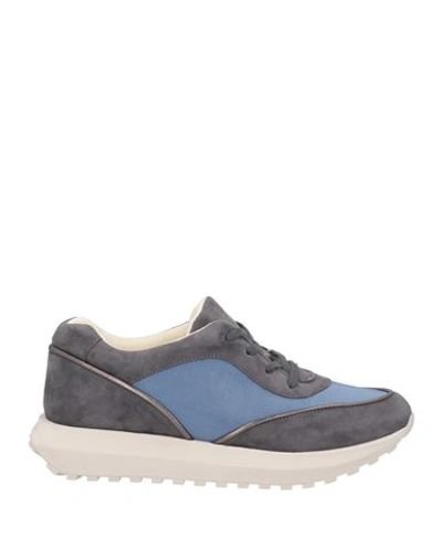 Shop Daniele Ancarani Woman Sneakers Navy Blue Size 8 Leather, Textile Fibers