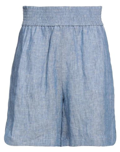 Shop Fabiana Filippi Woman Shorts & Bermuda Shorts Blue Size 4 Cotton