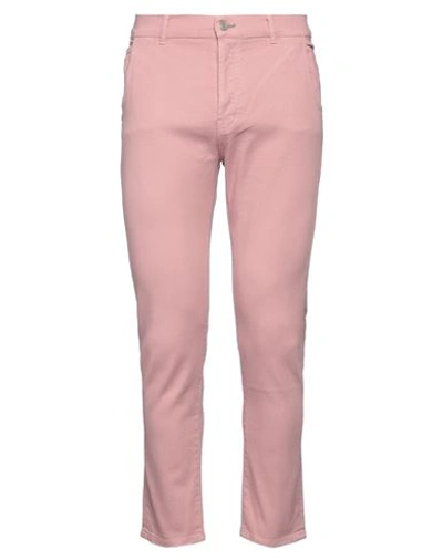 Shop Grey Daniele Alessandrini Man Pants Blush Size 32 Cotton, Elastane In Pink