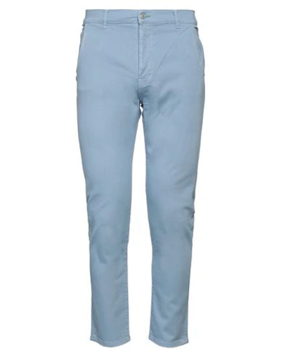 Grey Daniele Alessandrini Man Pants Light Blue Size 32 Cotton, Elastane In Blue