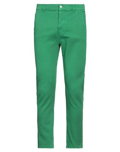 Shop Grey Daniele Alessandrini Man Pants Green Size 32 Cotton, Elastane