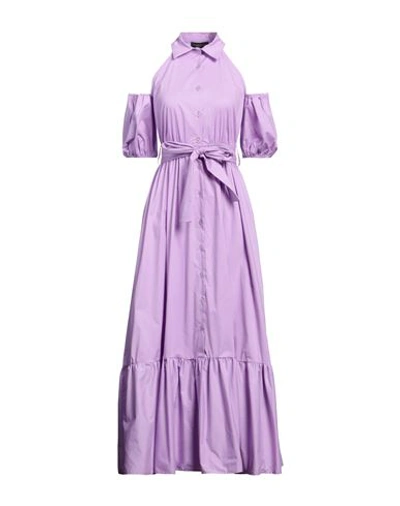 Shop Angela Mele Milano Woman Maxi Dress Light Purple Size Xs Cotton, Elastane
