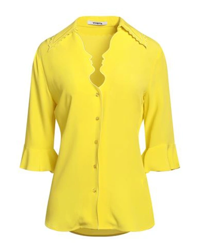 Shop Vivetta Woman Shirt Yellow Size 6 Acetate, Silk, Polyester