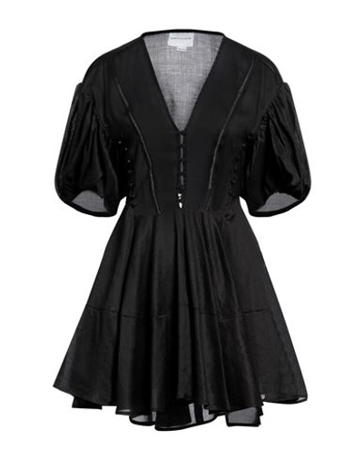 Shop Isabelle Blanche Paris Woman Mini Dress Black Size Xxs Linen