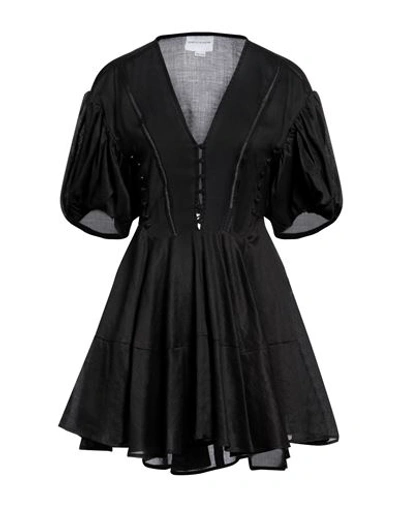 Isabelle Blanche Paris Woman Mini Dress Black Size Xxs Linen In Black